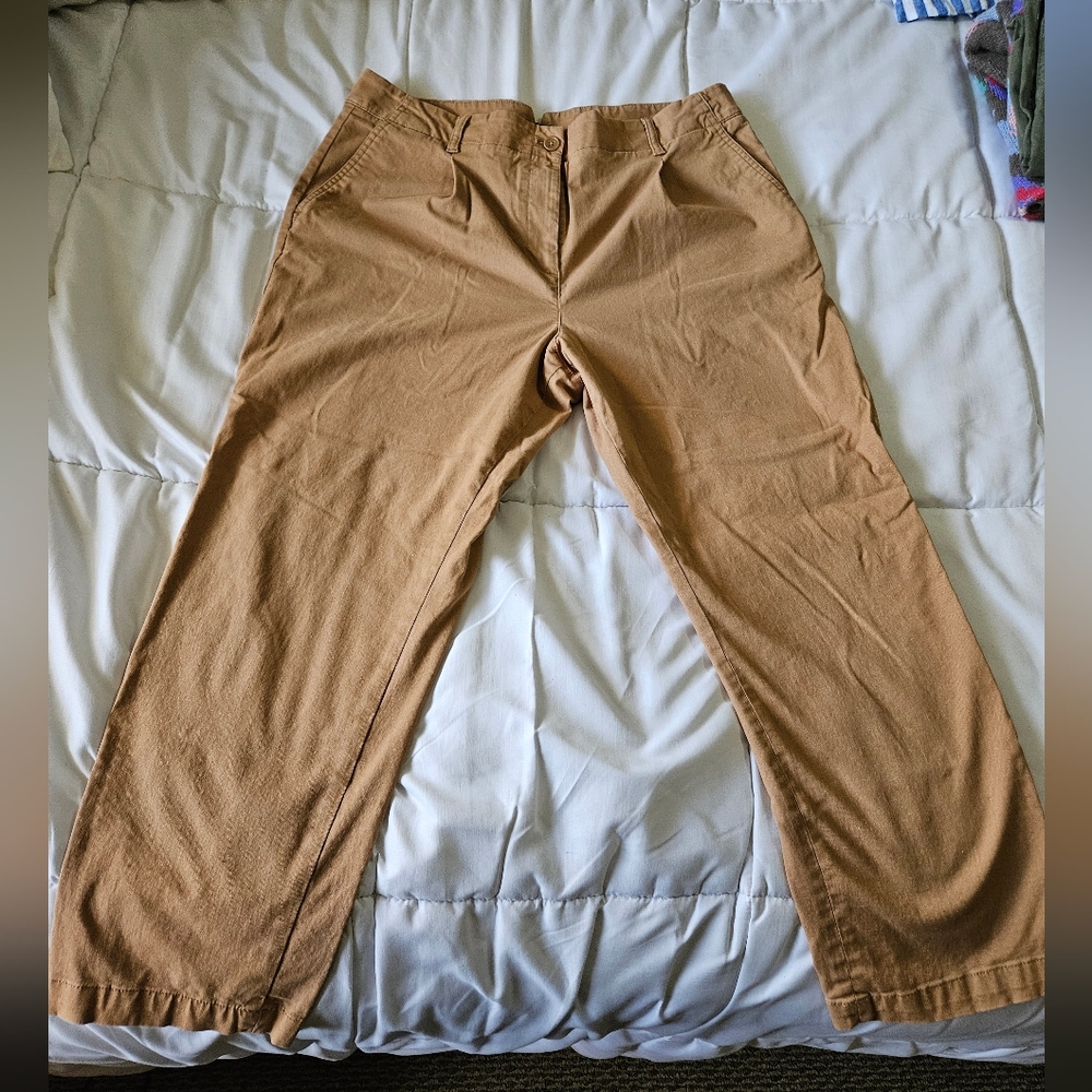 Talbots Women’s Tan Stretch Chino Pants Size 16